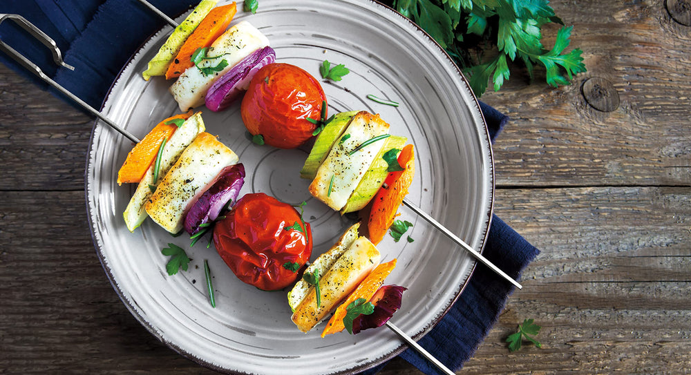 Weber brochetas con pollo, verduras y frutas lista de inspiración
