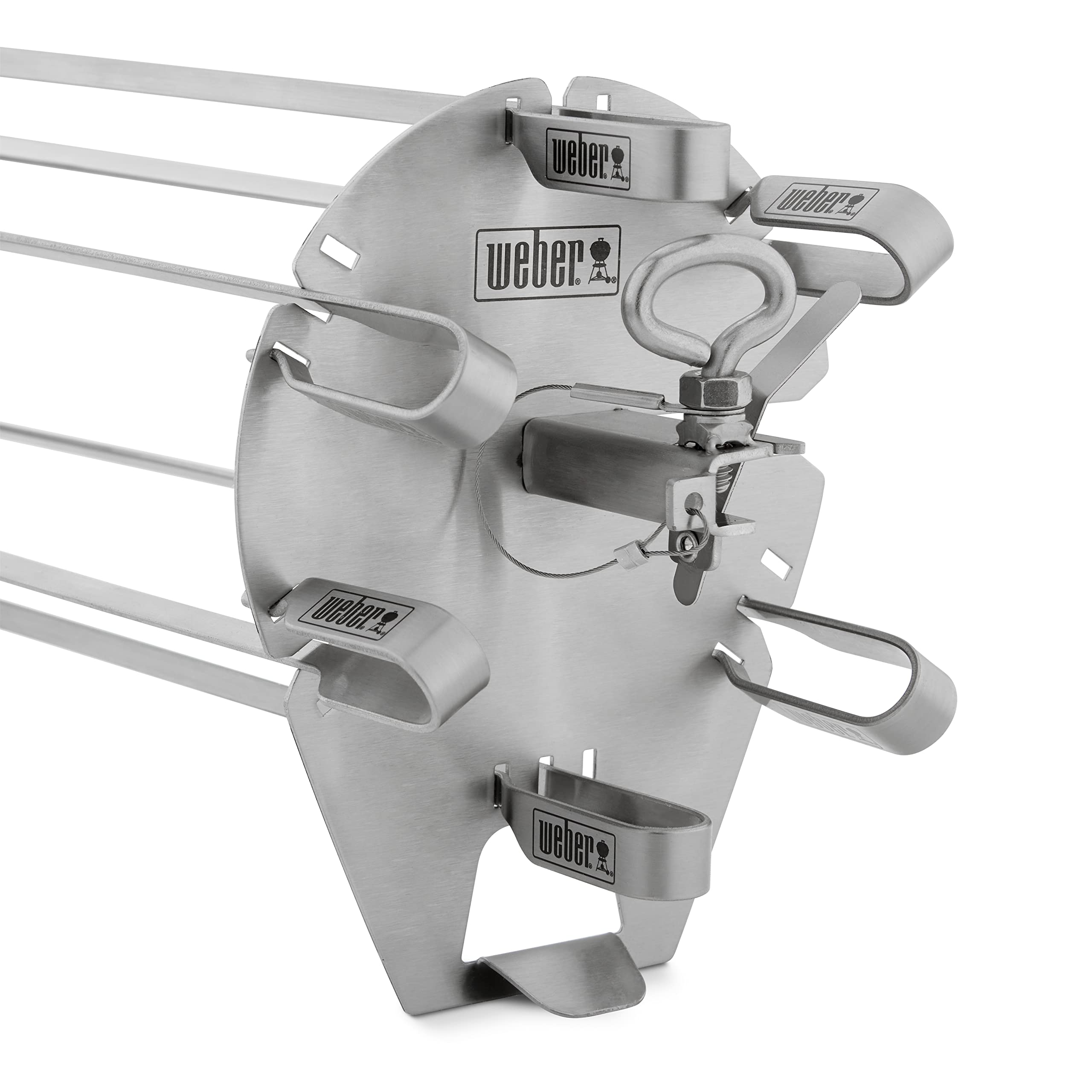 Weber brochetas junto a regla mostrando la longitud de 16 pulgadas