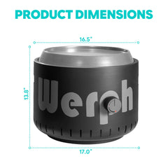 Werph primer plano del quemador de acero inoxidable que ofrece calor constante