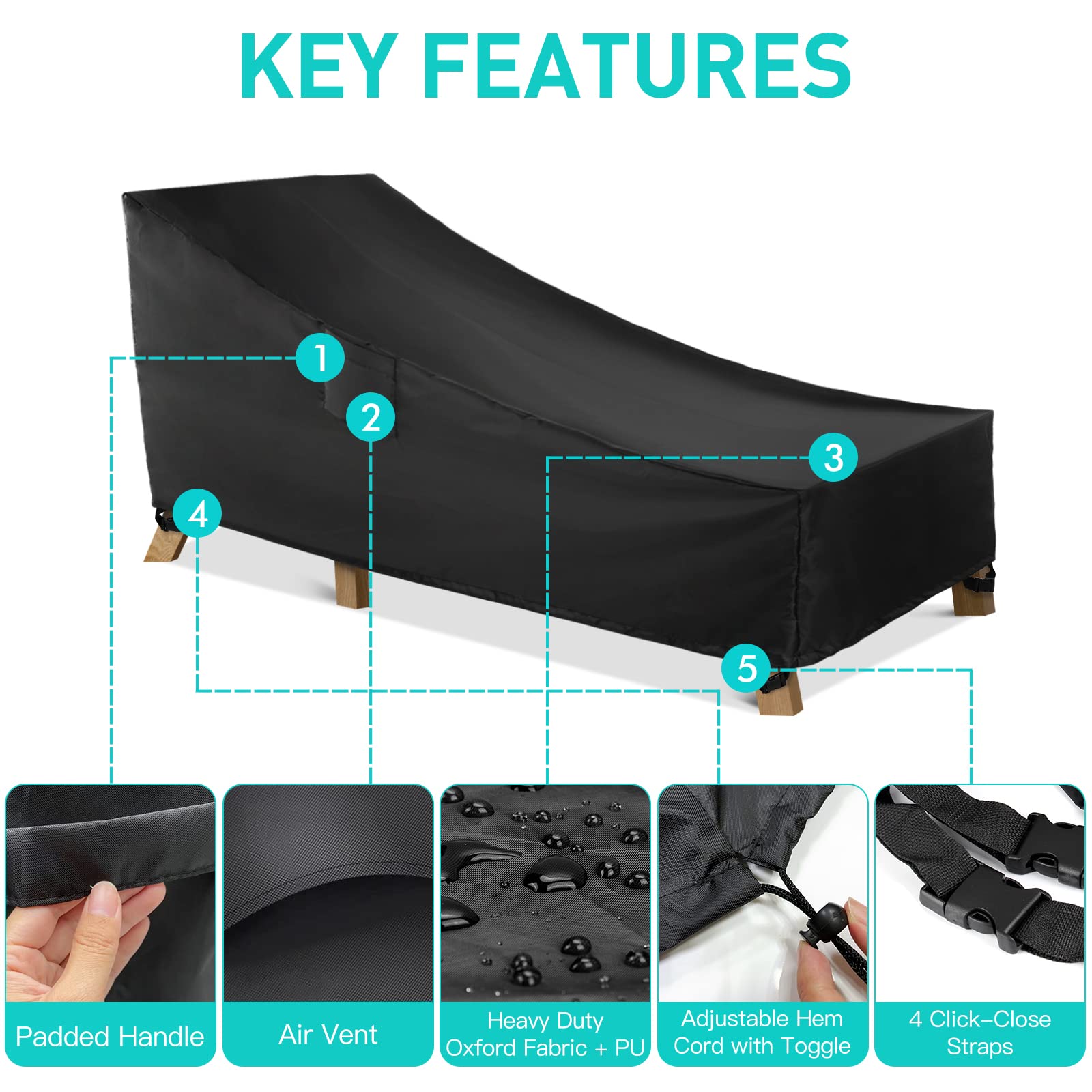 WLEAFJ asas acolchadas para colocar y retirar con comodidad
