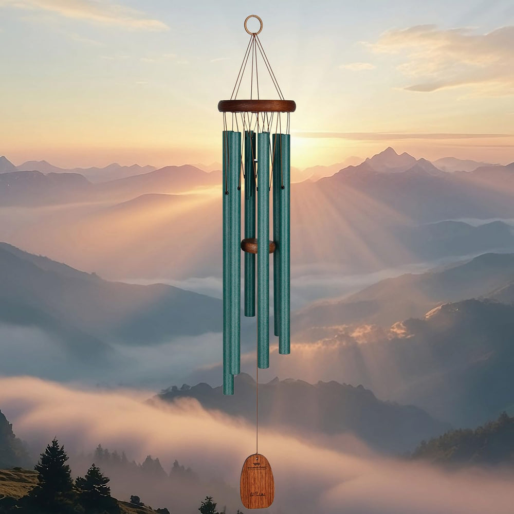 Woodstock Chimes detalle de tubos de aluminio, garantiza tono profundo y duradero