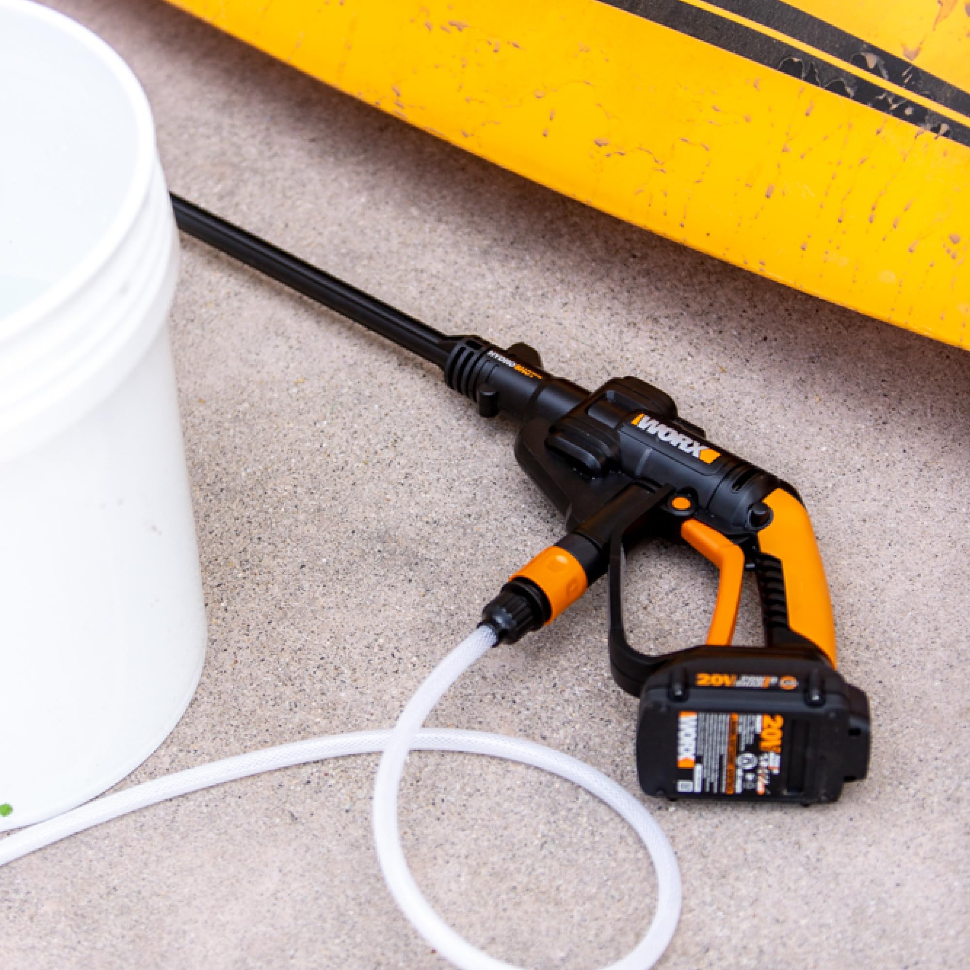 WORX boquilla 5 en 1 mostrando ajustes y versatilidad