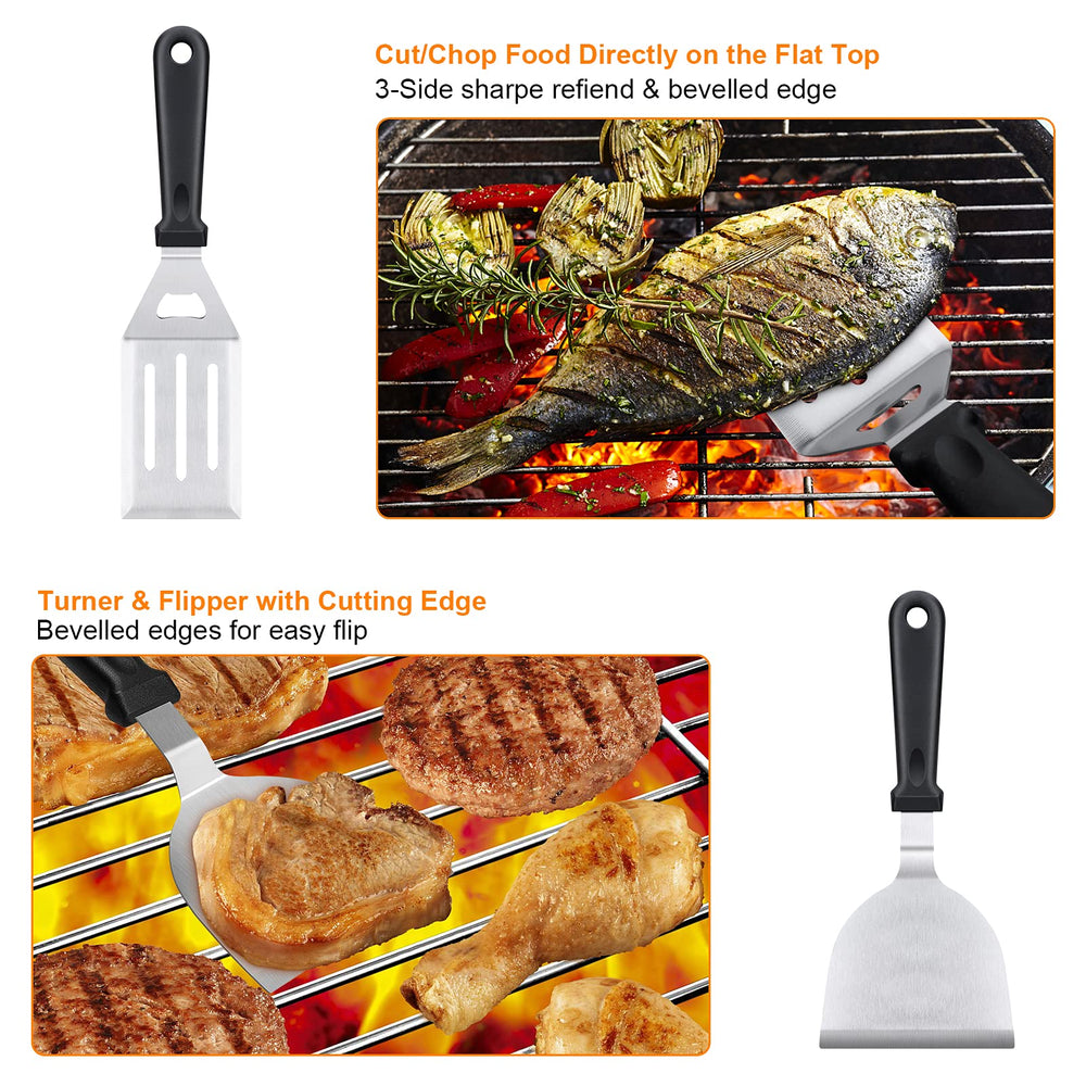XOOHP herramientas usadas sobre plancha demostrando eficiencia en cocinado