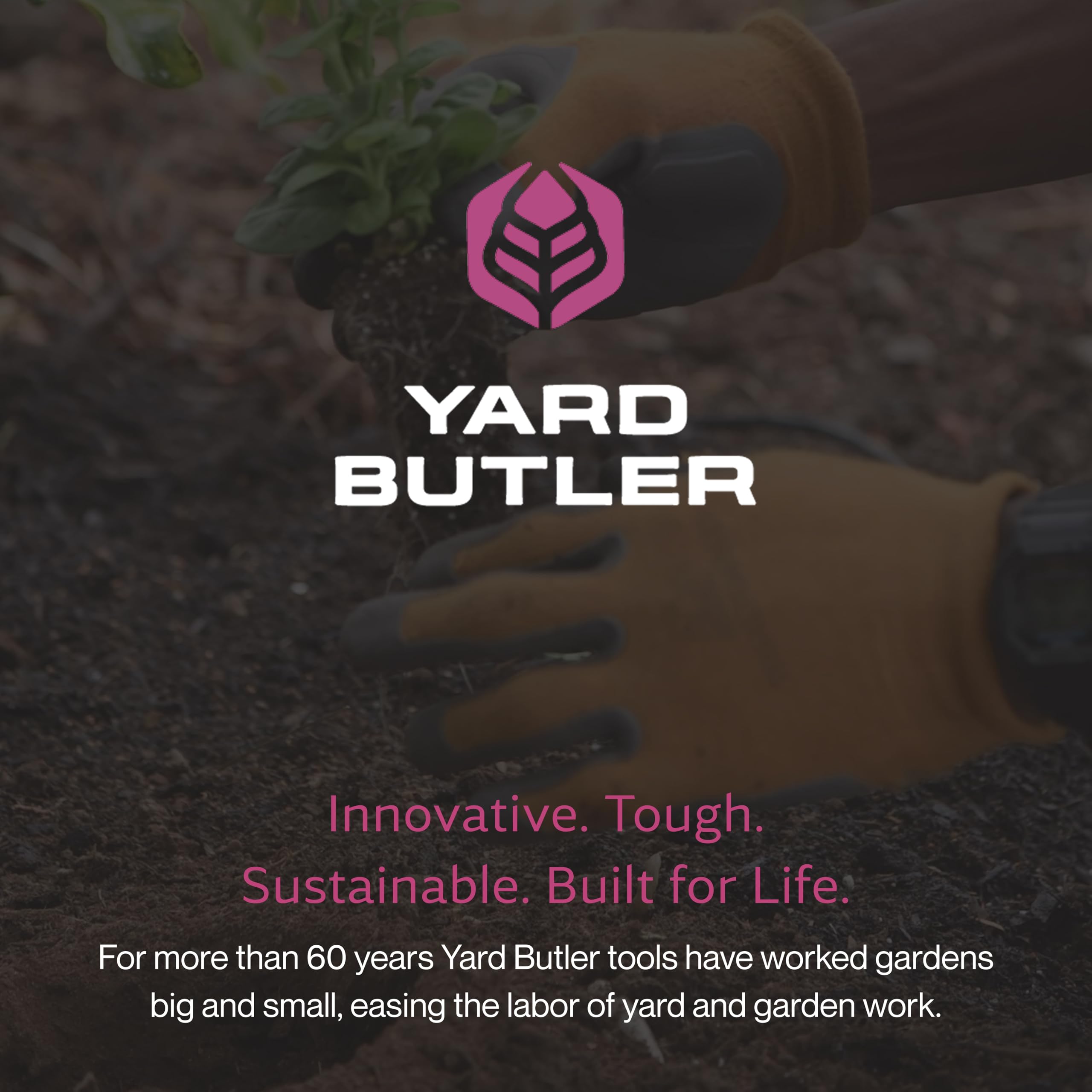 Yard Butler herramienta en jardín mostrando rapidez y organización de plantación
