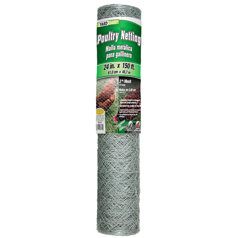 YARDGARD vista frontal del rollo mostrando altura y largo, protección consistente