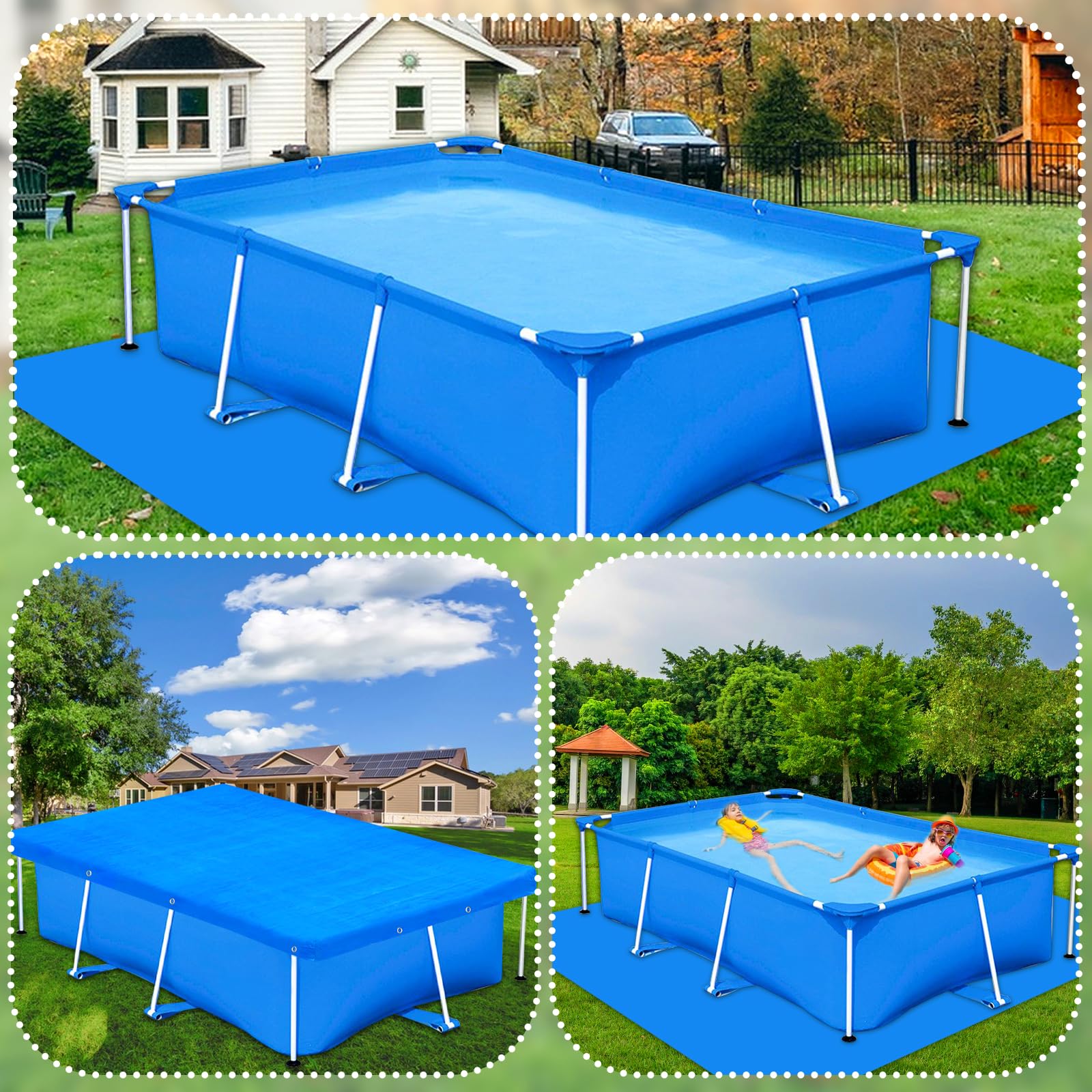 YEXEXINM como tapete bajo piscina, protege el liner de pinchazos