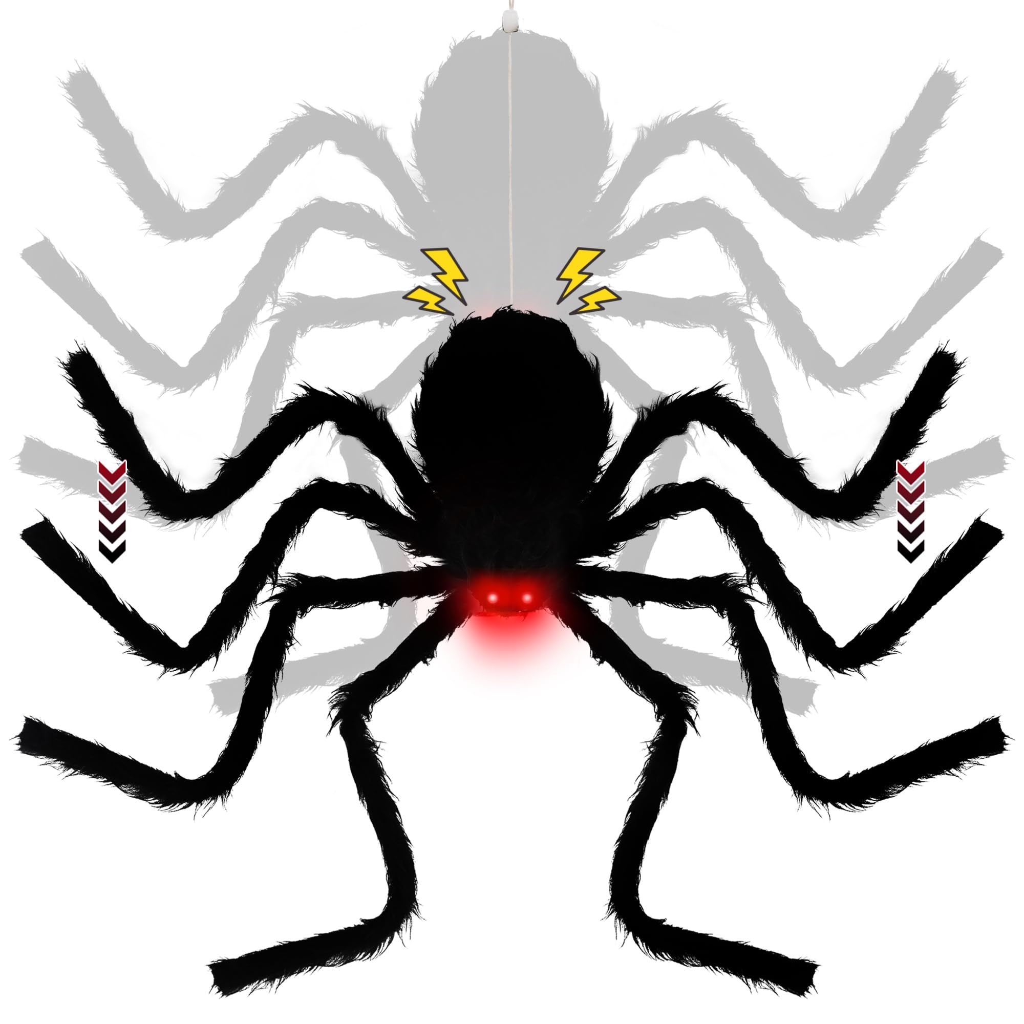 yosager araña colgante frontal vista completa, efecto realista inmediato