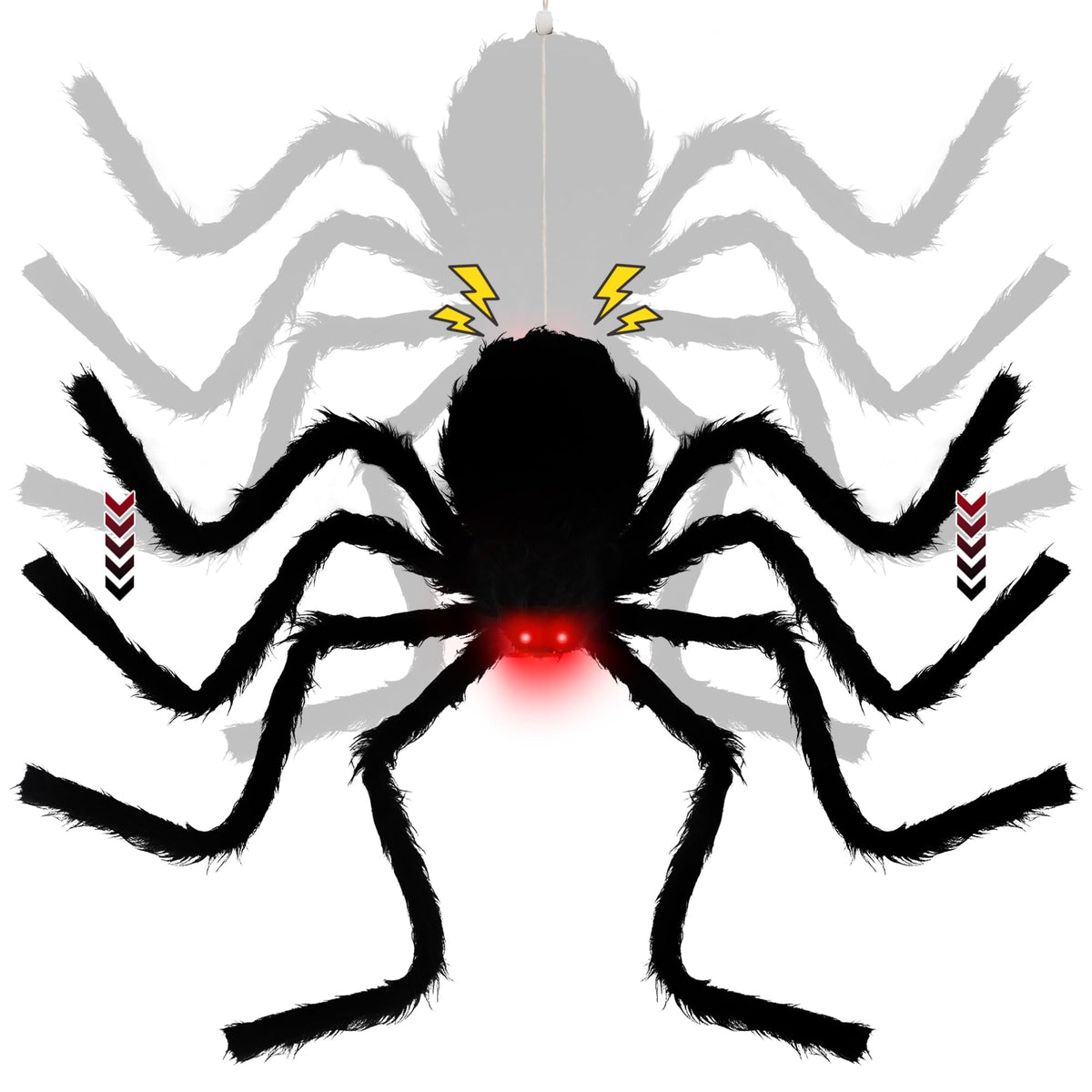 yosager araña colgante frontal vista completa, efecto realista inmediato