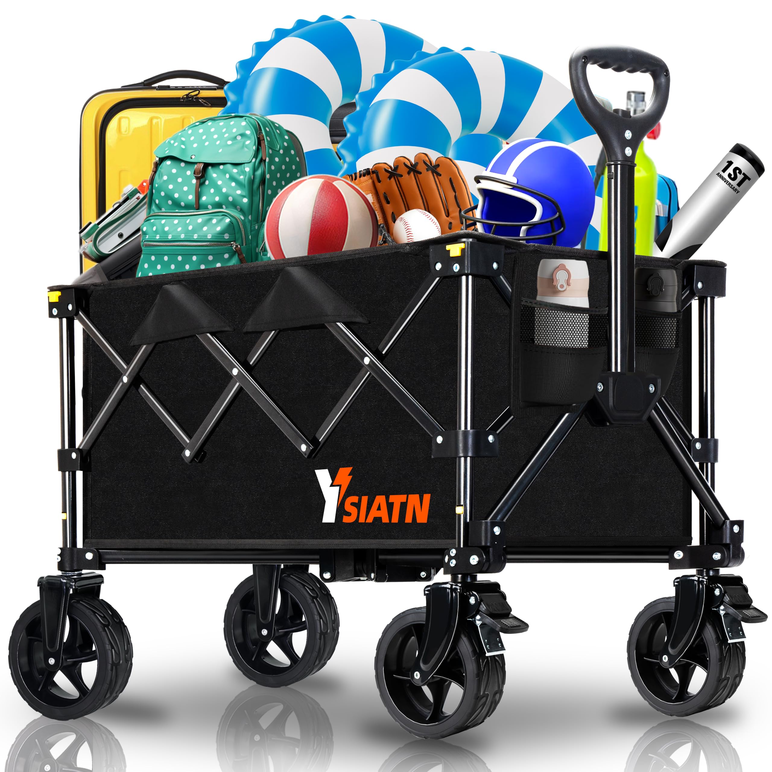 YSIATN carrito frontal con carga mostrando gran capacidad