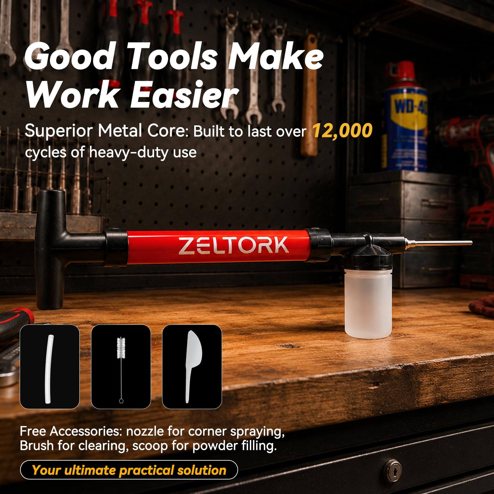 ZELTORK aplicador en uso sobre techo para tratamientos en altura
