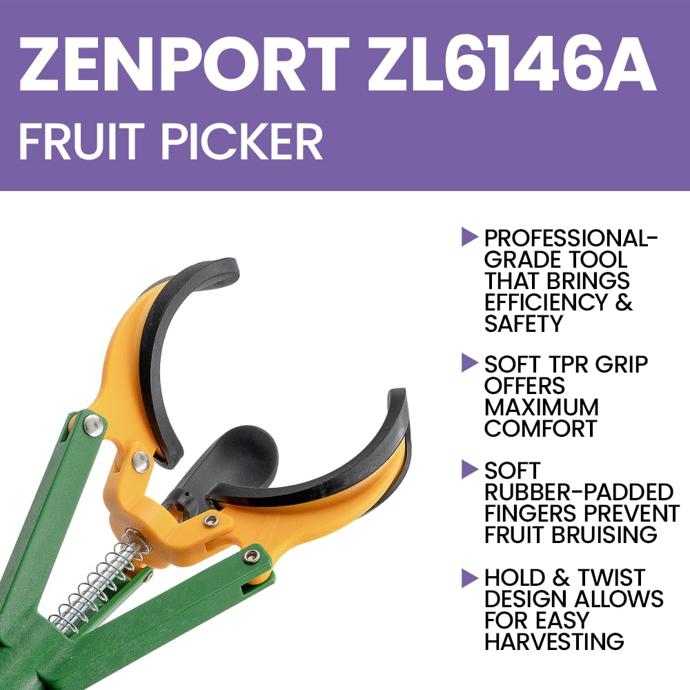 Zenport detalle de los dedos acolchados protegiendo la fruta delicada