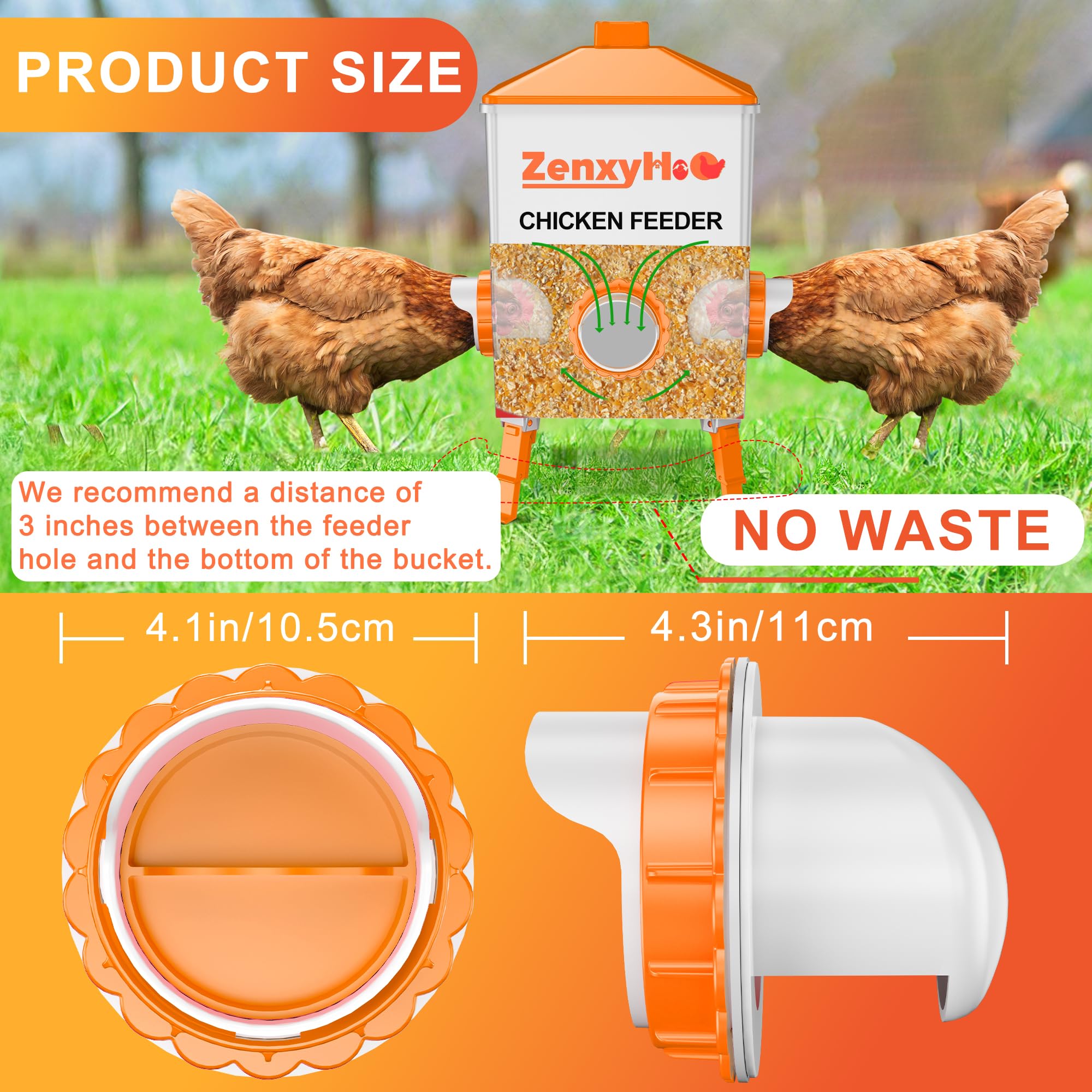 ZenxyHoC instalado en un cubo listo para alimentar aves fácilmente