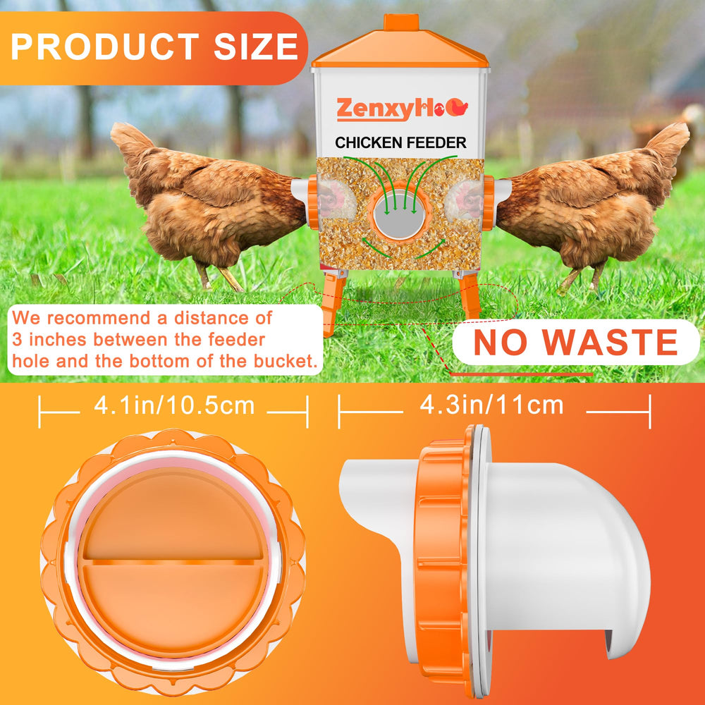 ZenxyHoC instalado en un cubo listo para alimentar aves fácilmente