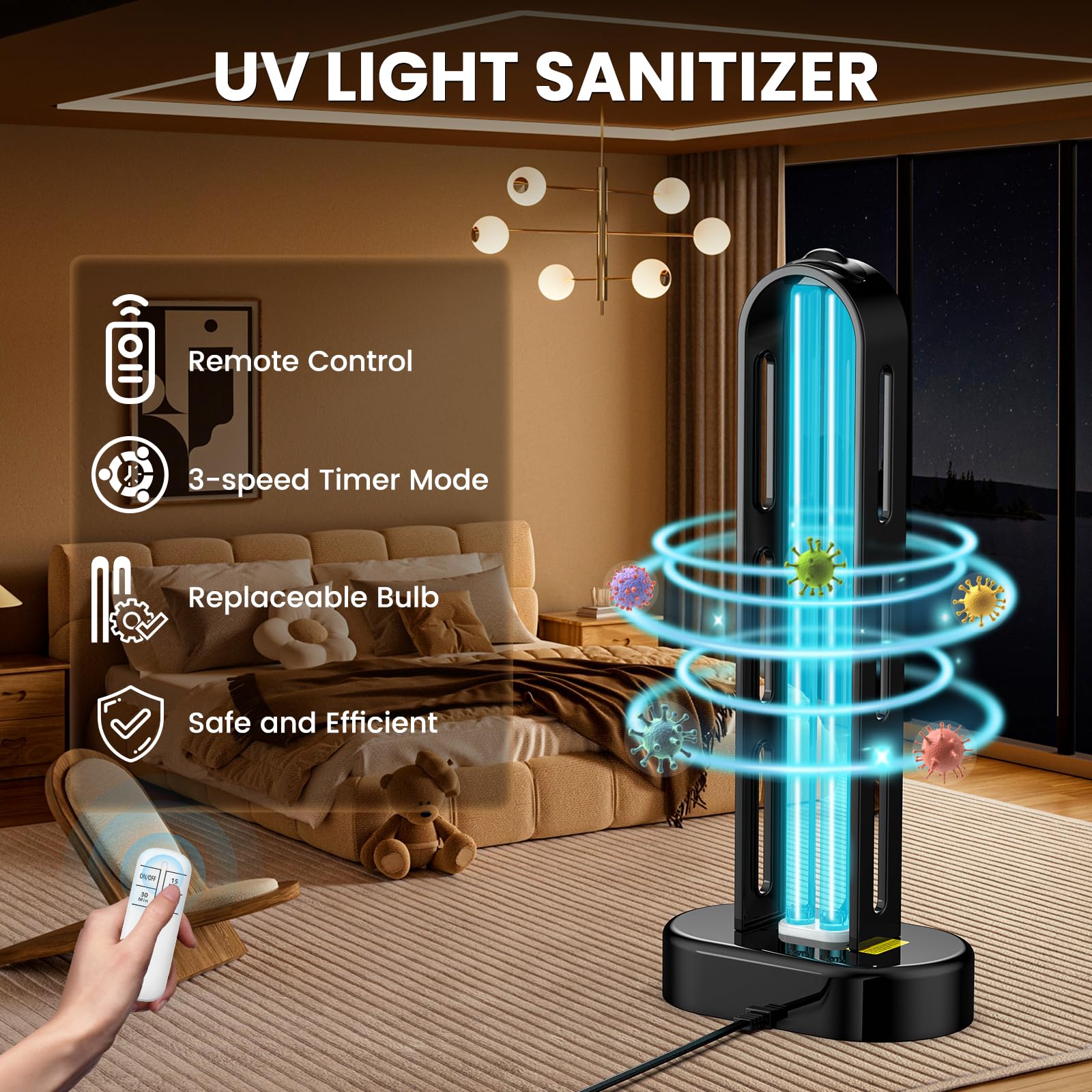 ZETAWALE detalle del emisor UV con enfoque en cobertura efectiva