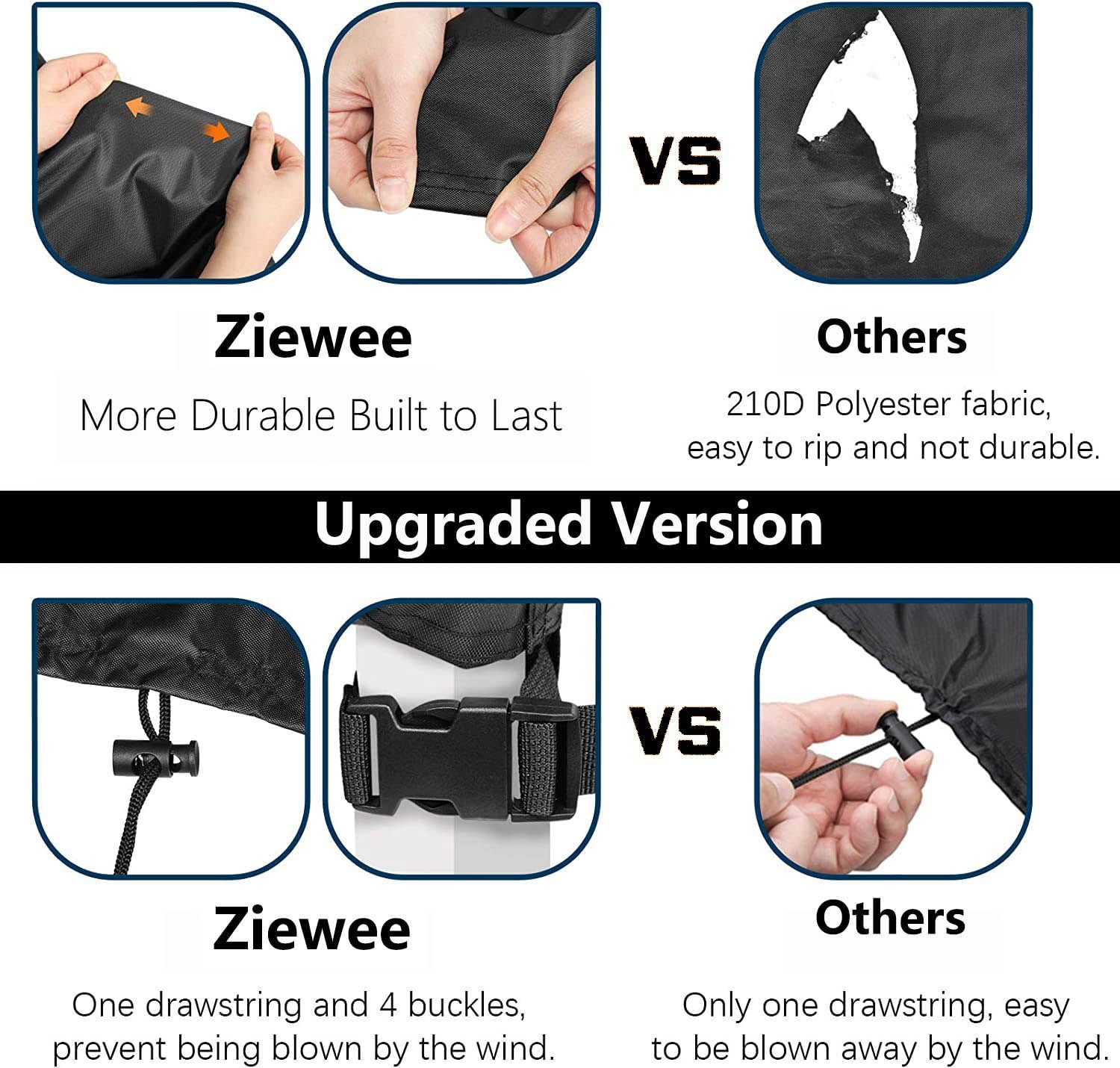Ziewee comparación de tamaño junto a una silla para ver ajuste real