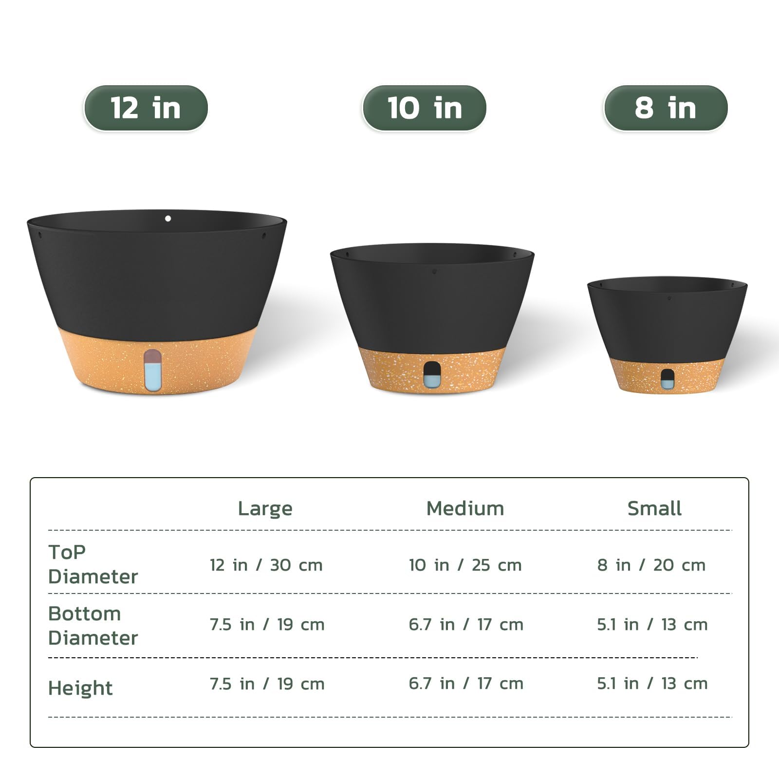 ZMTECH macetas colgantes en uso junto a plantas mostrando autorriego práctico