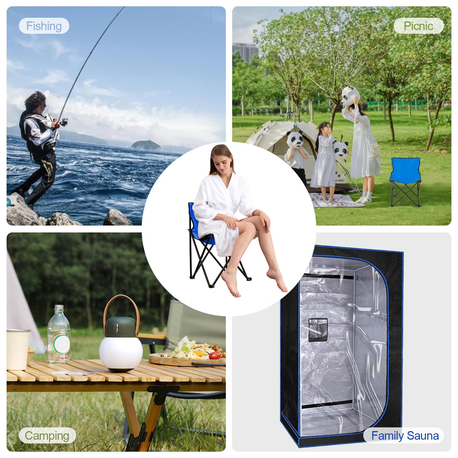 ZONEMEL silla en pesca al aire libre, ligera y fácil de llevar